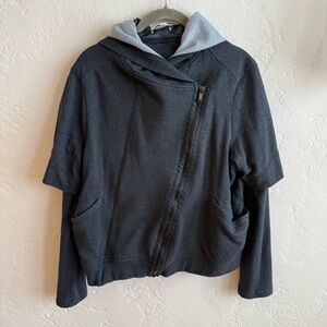 Workout Life Moto Hoodie in Dark Grey - S